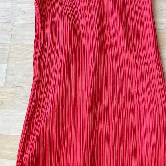 Aritzia little moon red pleated raphia midi dress - Picture 9 of 9